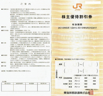 JR東海 新券(有効期限：2023年7月1日から)